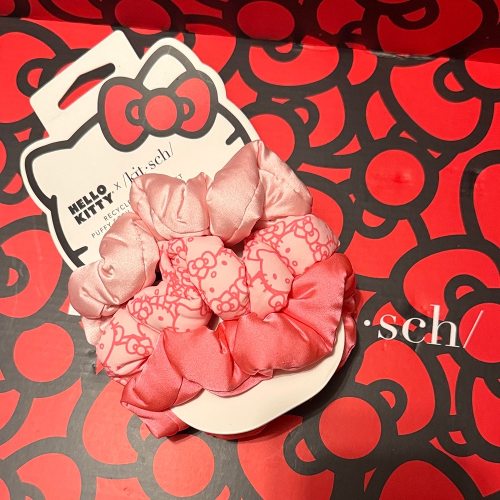 Hello Kitty Pink and Red Hair Scrunchies